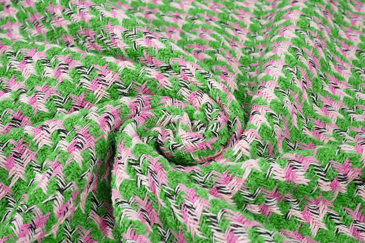 Bouclé Marise Vert - Rose Bouclé Marise Vert - Rose
