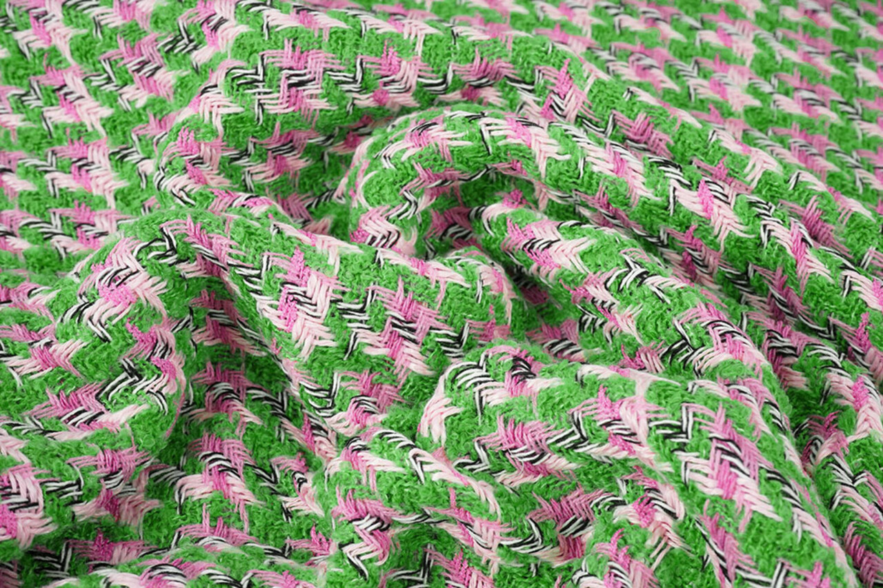 Bouclé Marise Vert - Rose Bouclé Marise Vert - Rose