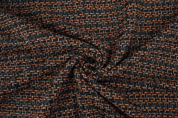 Bouclé Kariert Norah Schwarz - Orange Bouclé Kariert Norah Schwarz - Orange