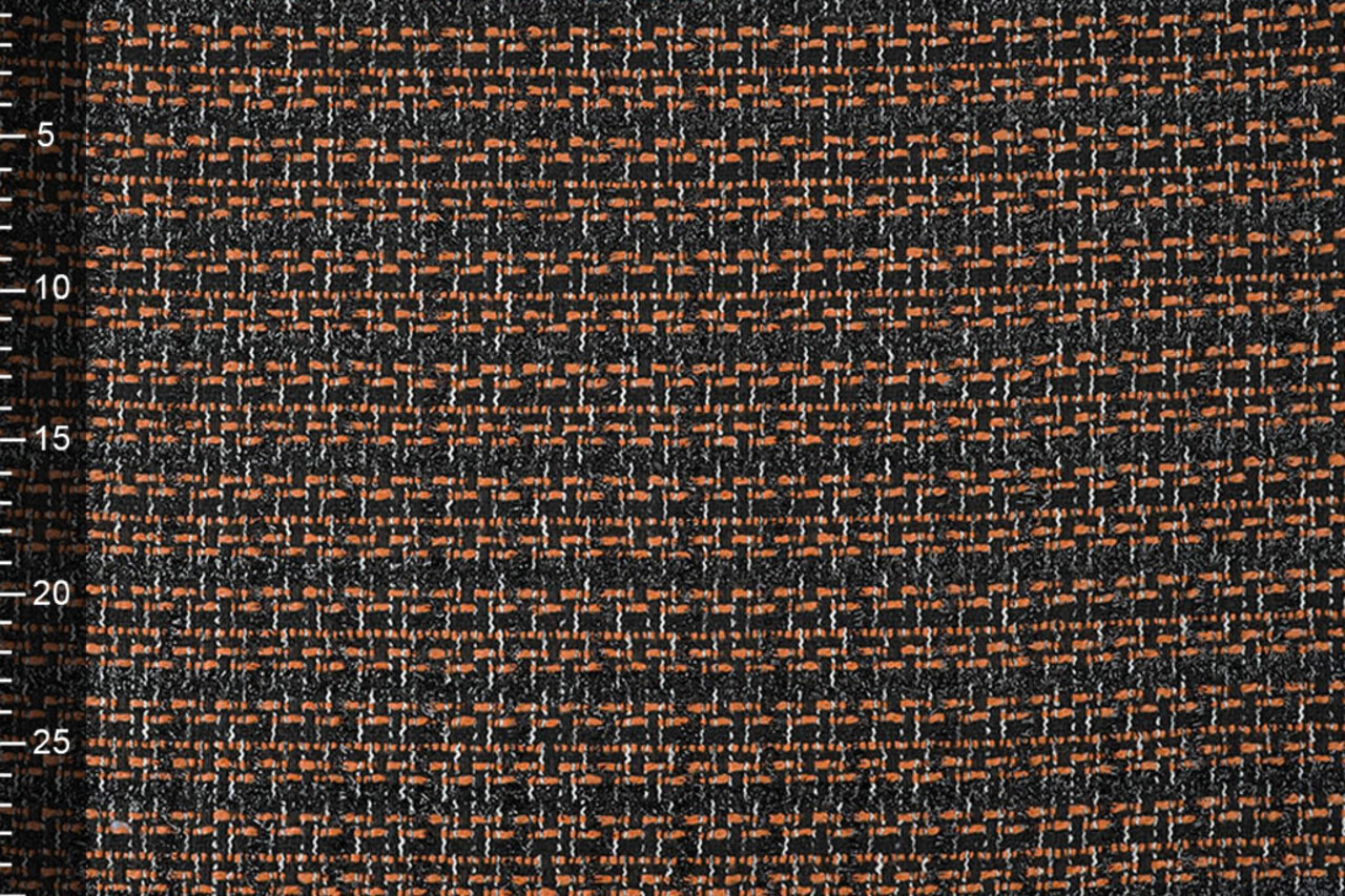 Bouclé Quadri Norah Nero - Arancione Bouclé Quadri Norah Nero - Arancione