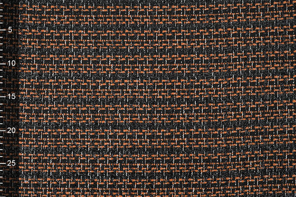 Bouclé Cuadros Norah Negro - Naranja