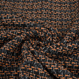 Bouclé Carreaux Norah Noir - Orange