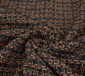 Bouclé Quadri Norah Nero - Arancione