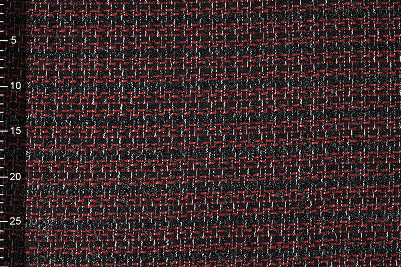 Bouclé Kariert Norah Schwarz - Rot Bouclé Kariert Norah Schwarz - Rot