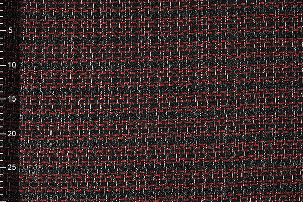 Bouclé Ruit Norah Zwart - Rood