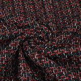 Bouclé Cuadros Norah Negro - Rojo