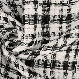 Bouclé Ruit Fienna Wit - Zwart Bouclé Ruit Fienna Wit - Zwart