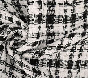Bouclé Cuadros Fienna Blanco - Negro Bouclé Cuadros Fienna Blanco - Negro