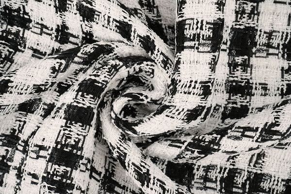 Bouclé Checkered Fienna White - Black Bouclé Checkered Fienna White - Black