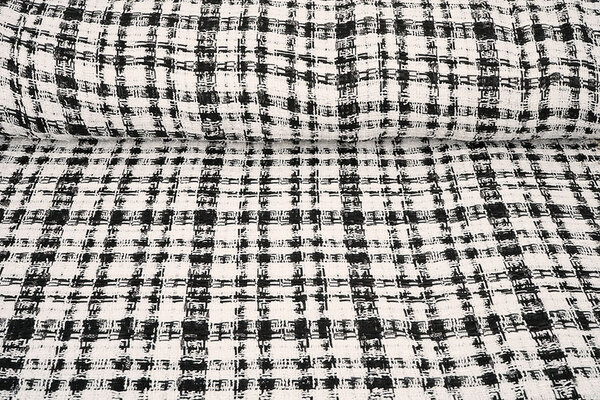 Bouclé Checkered Fienna White - Black Bouclé Checkered Fienna White - Black