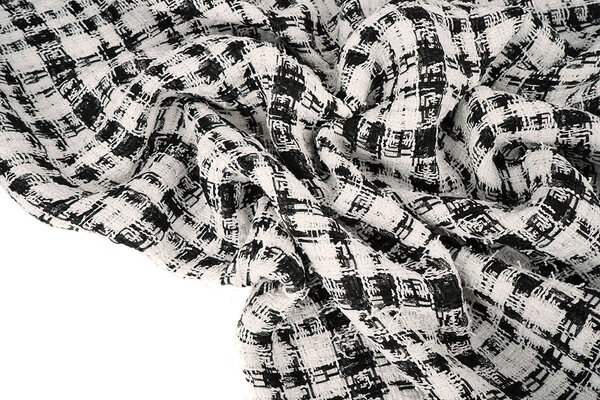 Bouclé Checkered Fienna White - Black Bouclé Checkered Fienna White - Black