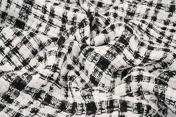 Bouclé Checkered Fienna White - Black Bouclé Checkered Fienna White - Black