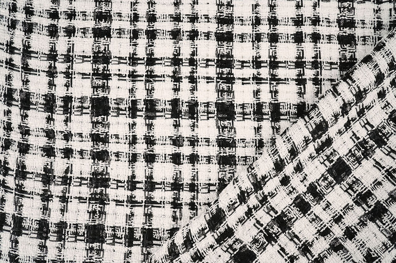 Bouclé Quadri Fienna Bianco - Nero Bouclé Quadri Fienna Bianco - Nero