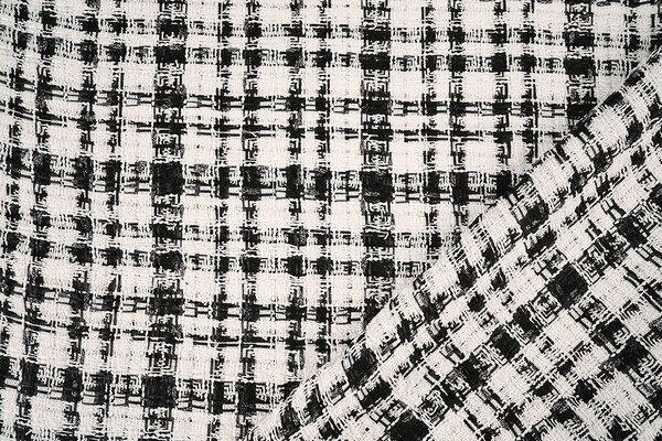 Bouclé Checkered Fienna White - Black Bouclé Checkered Fienna White - Black