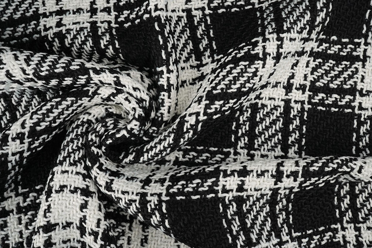 Bouclé Quadri Amara Nero - Bianco Bouclé Quadri Amara Nero - Bianco