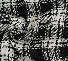 Bouclé Kariert Amara Schwarz - Weiß Bouclé Kariert Amara Schwarz - Weiß