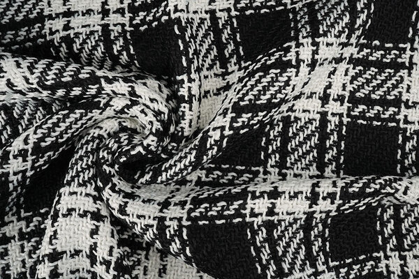 Bouclé Checkered Amara Black - White Bouclé Checkered Amara Black - White