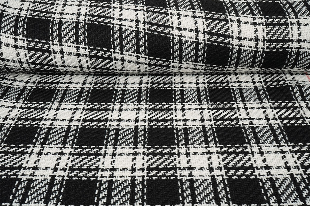 Bouclé Quadri Amara Nero - Bianco Bouclé Quadri Amara Nero - Bianco