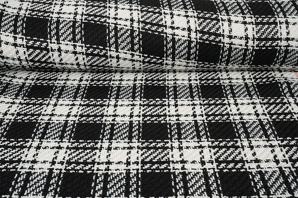 Bouclé Checkered Amara Black - White Bouclé Checkered Amara Black - White