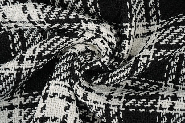 Bouclé Kariert Amara Schwarz - Weiß Bouclé Kariert Amara Schwarz - Weiß