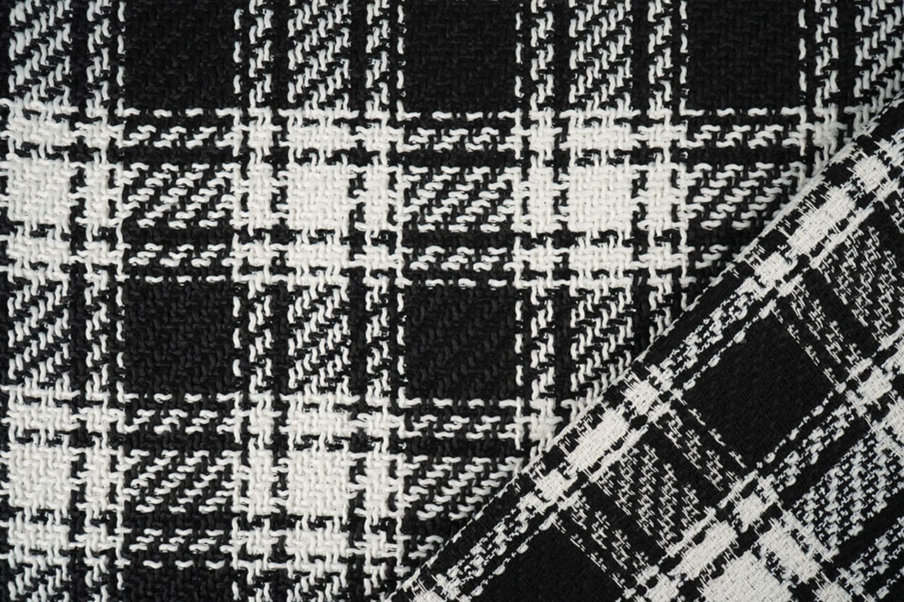 Bouclé Quadri Amara Nero - Bianco Bouclé Quadri Amara Nero - Bianco