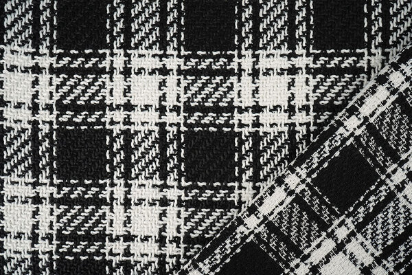 Bouclé Kariert Amara Schwarz - Weiß Bouclé Kariert Amara Schwarz - Weiß