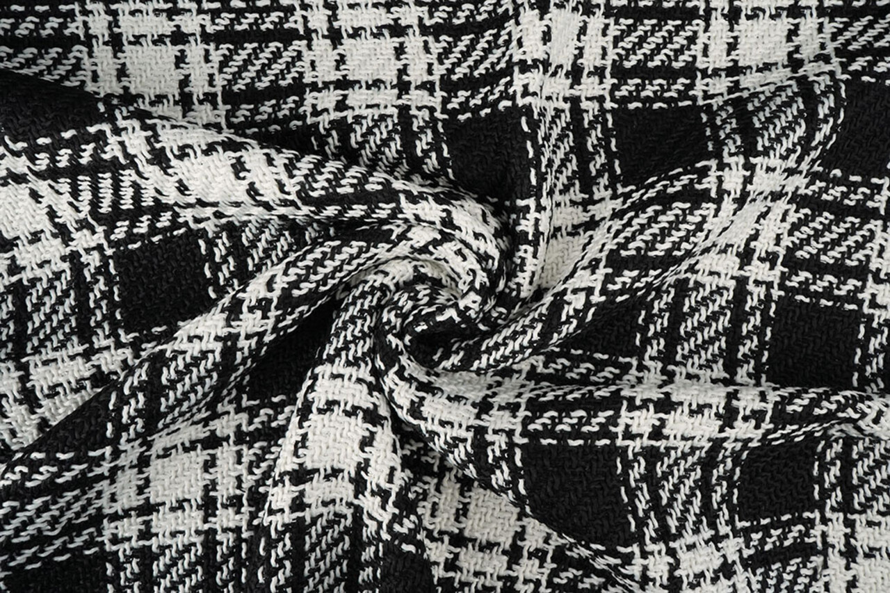Bouclé Quadri Amara Nero - Bianco Bouclé Quadri Amara Nero - Bianco