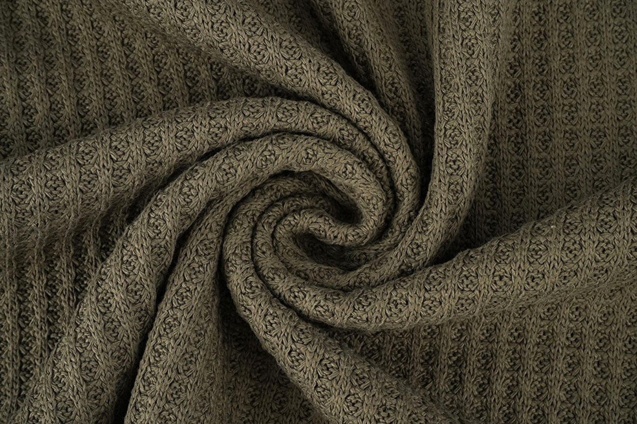 Gestrickte Waffel Armeegrün