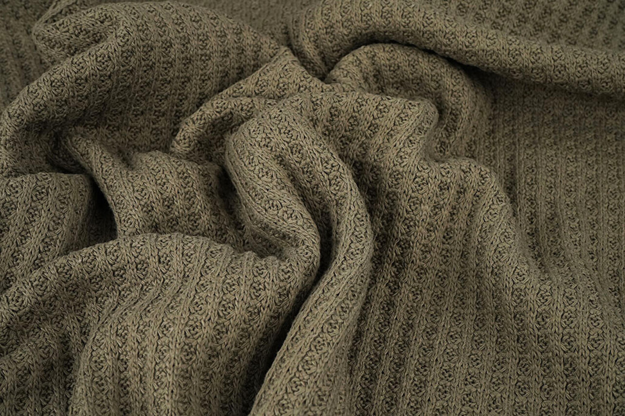 Waffle Big Knit Army Green