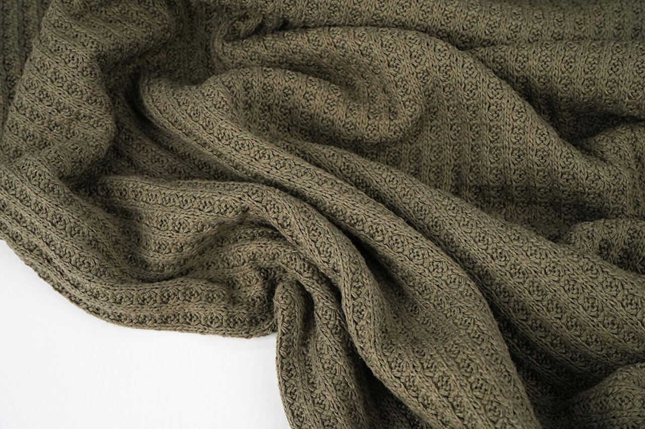 Waffle Big Knit Army Green