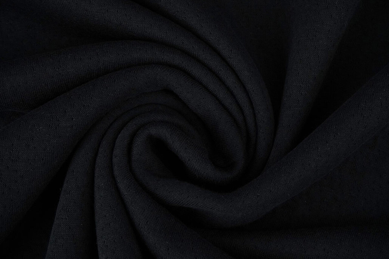 Jersey Coton Double Gaze Collino Noir Jersey Coton Double Gaze Collino Noir