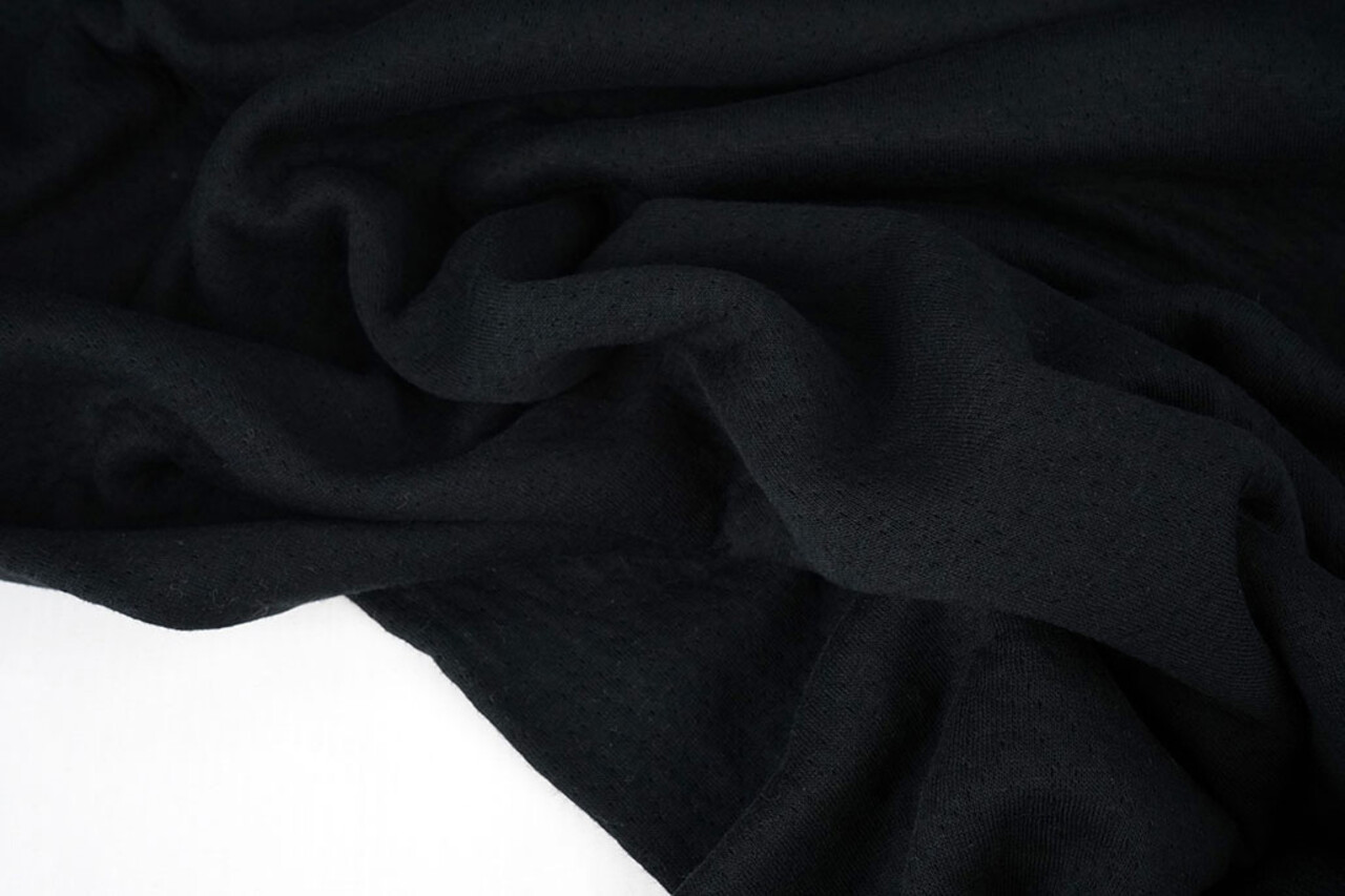 Jersey Coton Double Gaze Collino Noir Jersey Coton Double Gaze Collino Noir