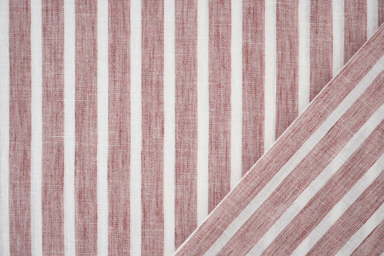 Leinenoptik Streife Cerise Rot