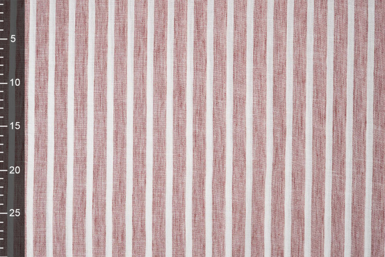 Linenlook Stripes Cerise Red