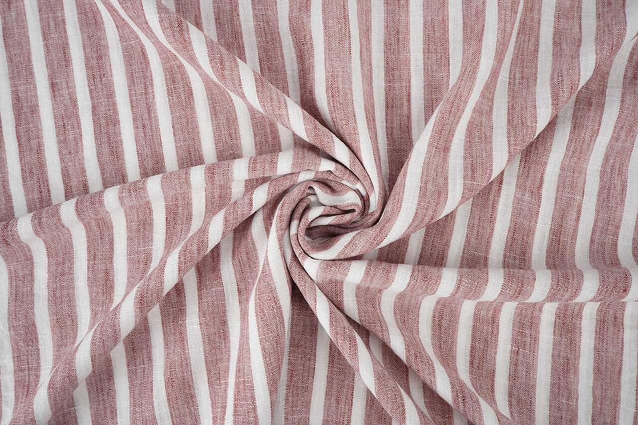 Effetto Lino Righe Cerise Rosso Effetto Lino Righe Cerise Rosso