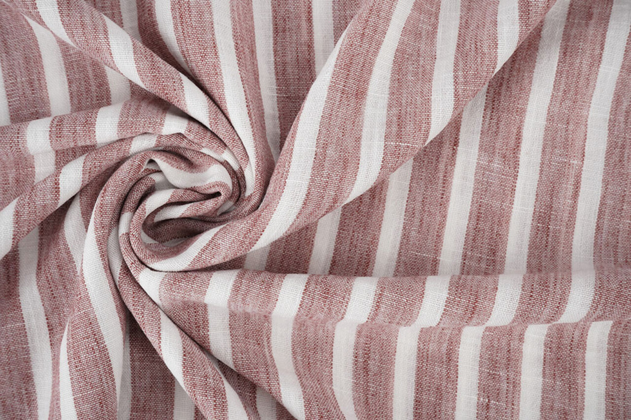 Linenlook Stripes Cerise Red