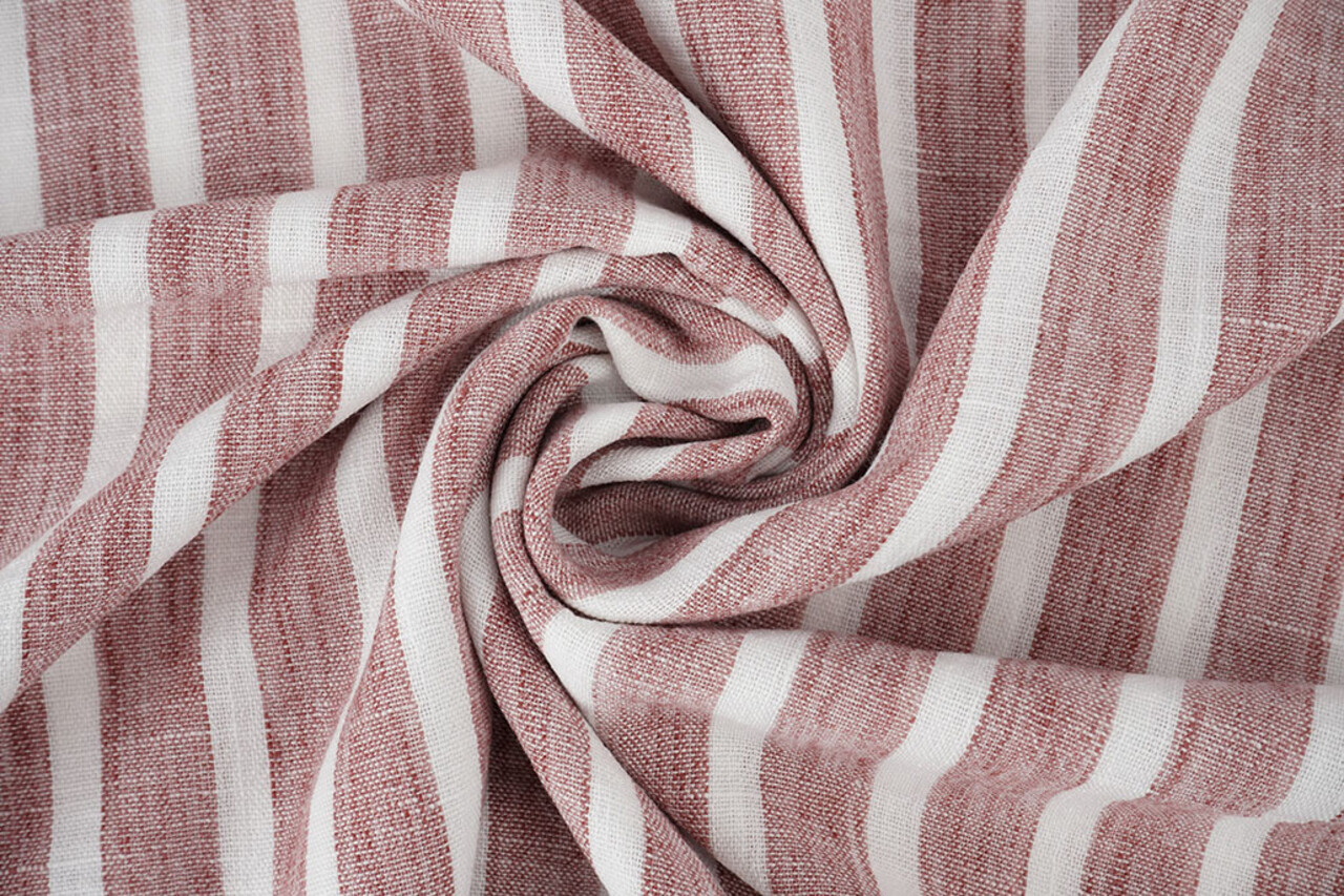 Linenlook Stripes Cerise Red