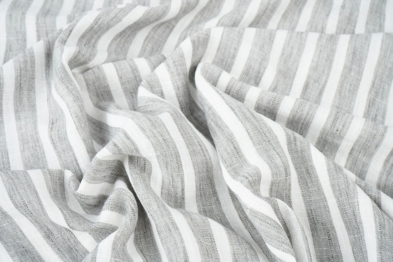 Leinenoptik Streife Grau