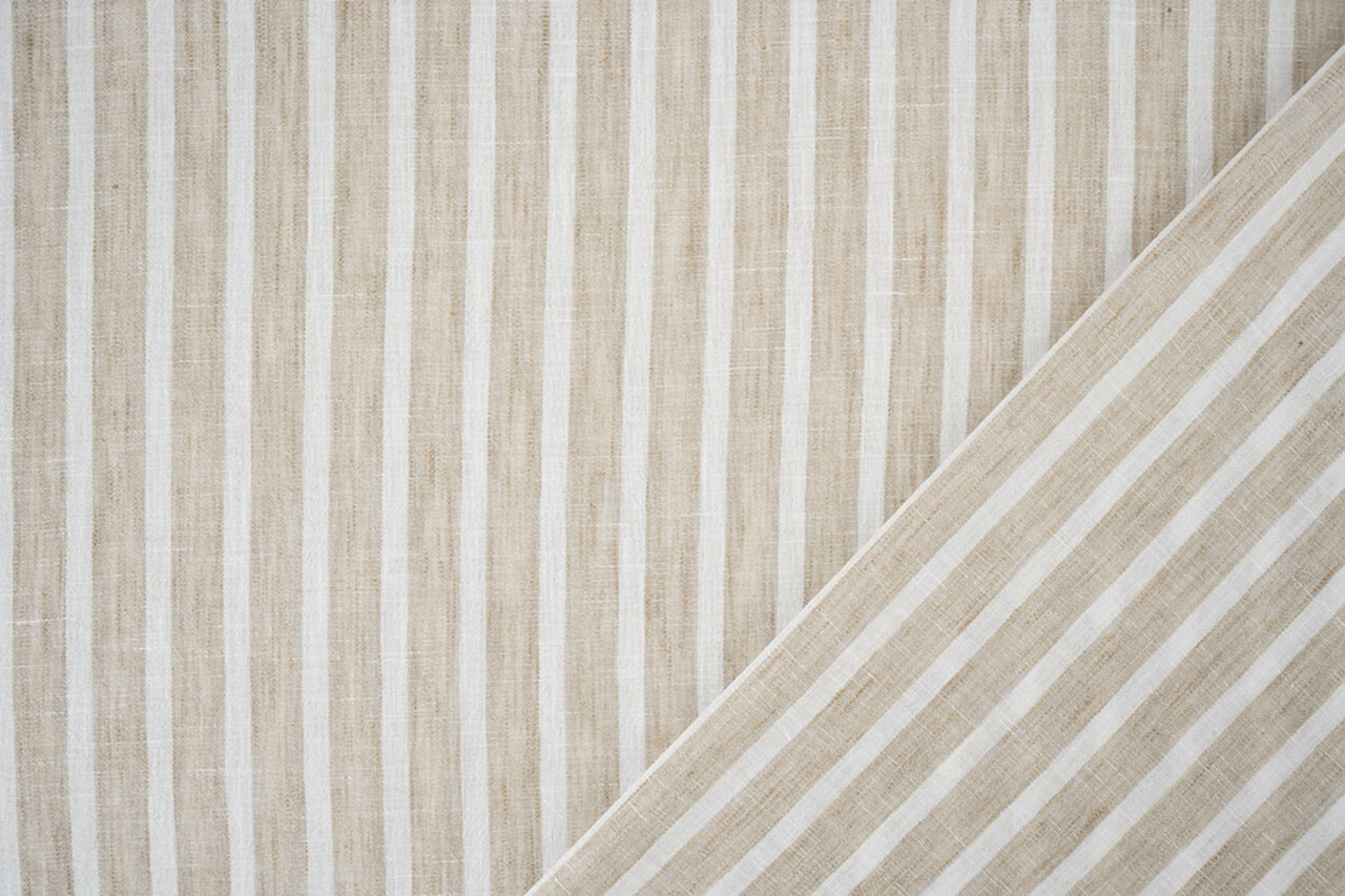 Linnenlook Strepen Beige