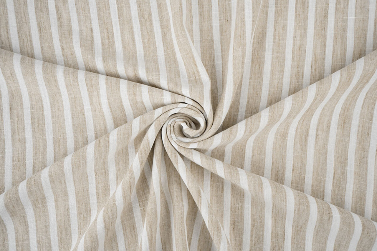 Linnenlook Strepen Beige