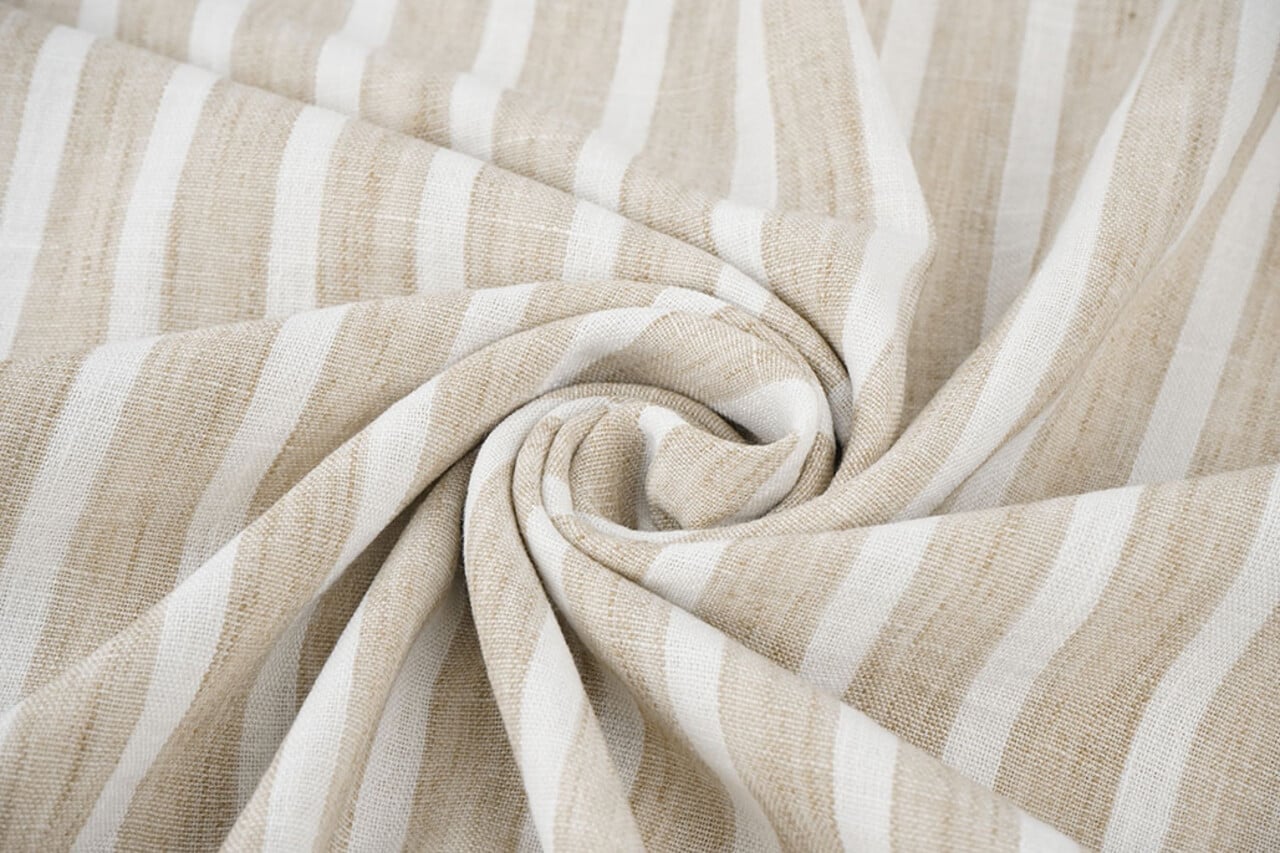 Effetto Lino Righe Beige