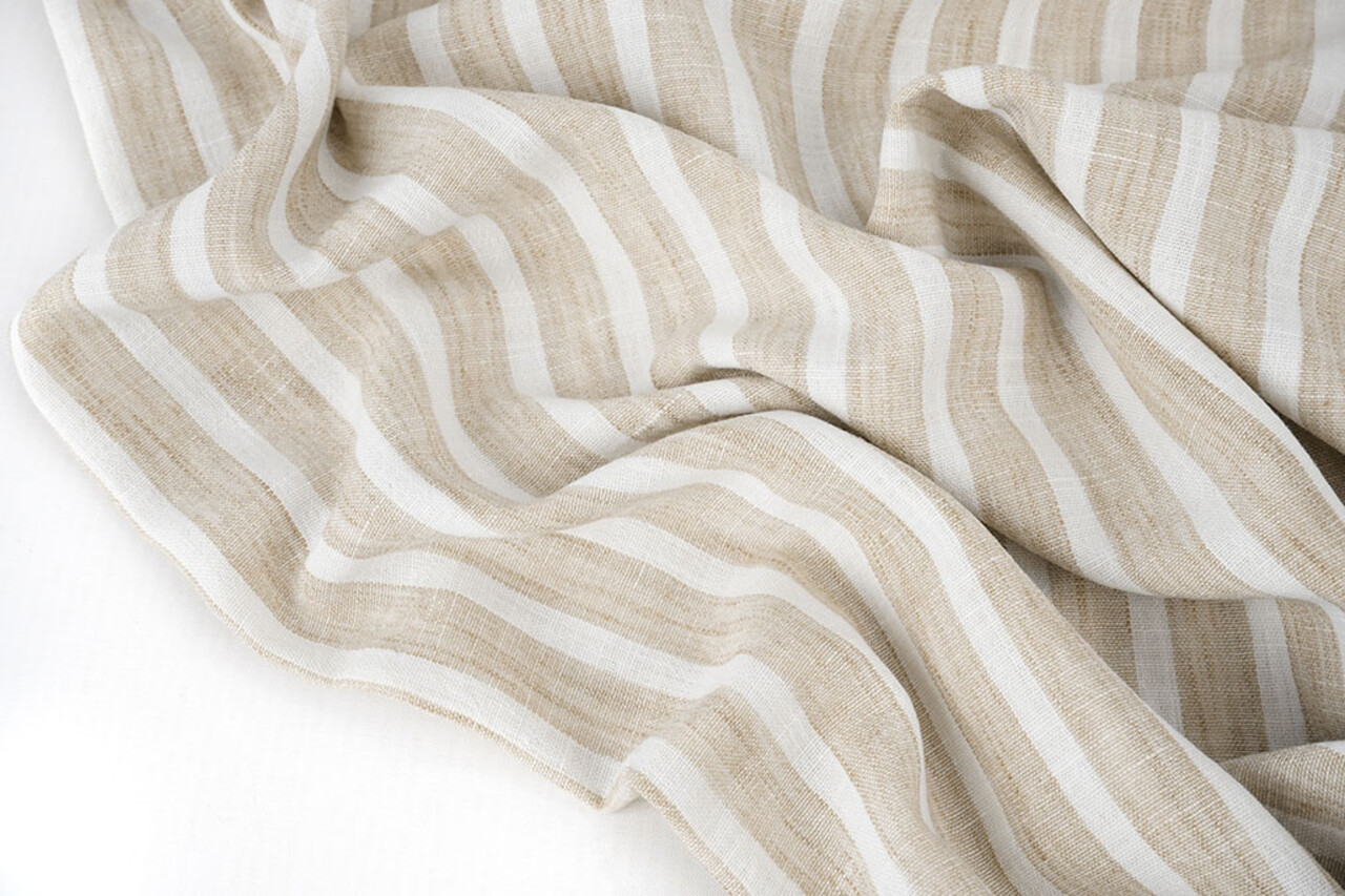 Effetto Lino Righe Beige