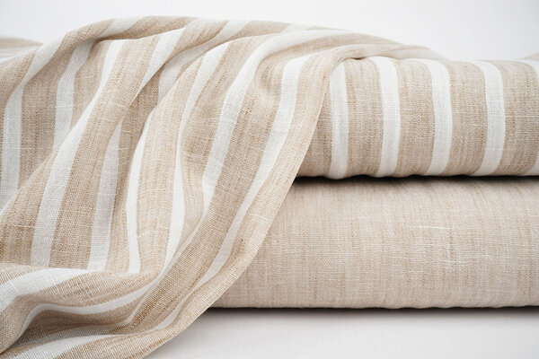 Effetto Lino Righe Beige