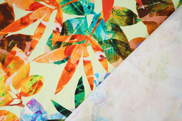 Cotton Jersey Leaves Cato Green