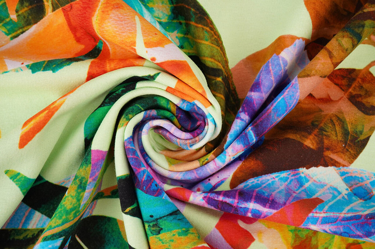 Cotton Jersey Leaves Cato Green