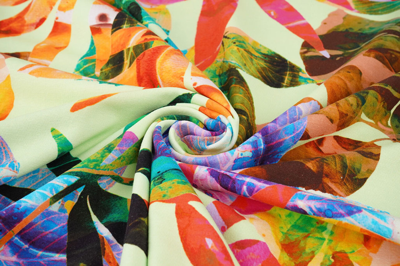 Cotton Jersey Leaves Cato Green