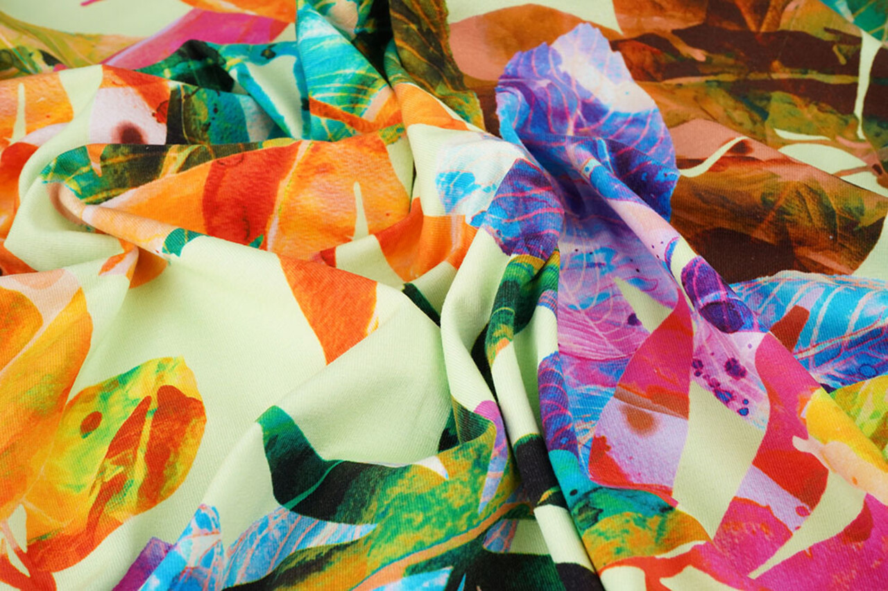 Cotton Jersey Leaves Cato Green