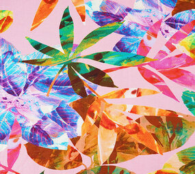 Cotton Jersey Leaves Cato Pink