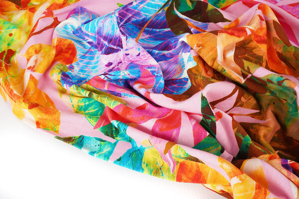 Cotton Jersey Blättern Cato Rosa