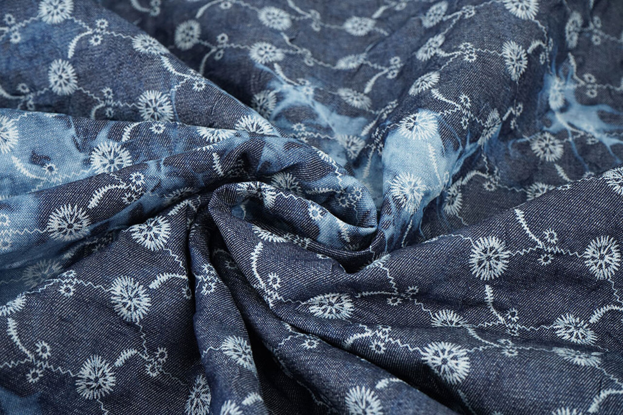 Bedrukte Crinkle Jeans Josephine